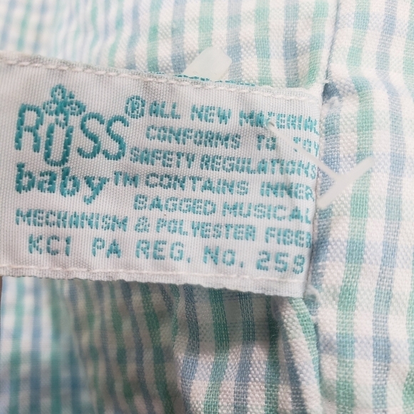 Russ Baby Froggles Green Frog Musical Crib Toy 10 Inch Seersucker Striped Velour - Picture 8 of 9